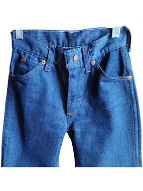 Boys 22x22 True Vintage Flared Denim Jeans Wards Power Denim 1970's Hippy Kid